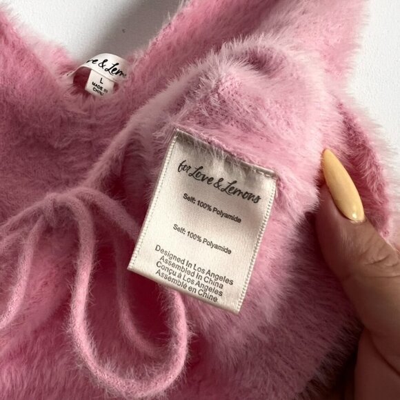Love and Lemons x victoria secret fuzzy crop top - Picture 3 of 5